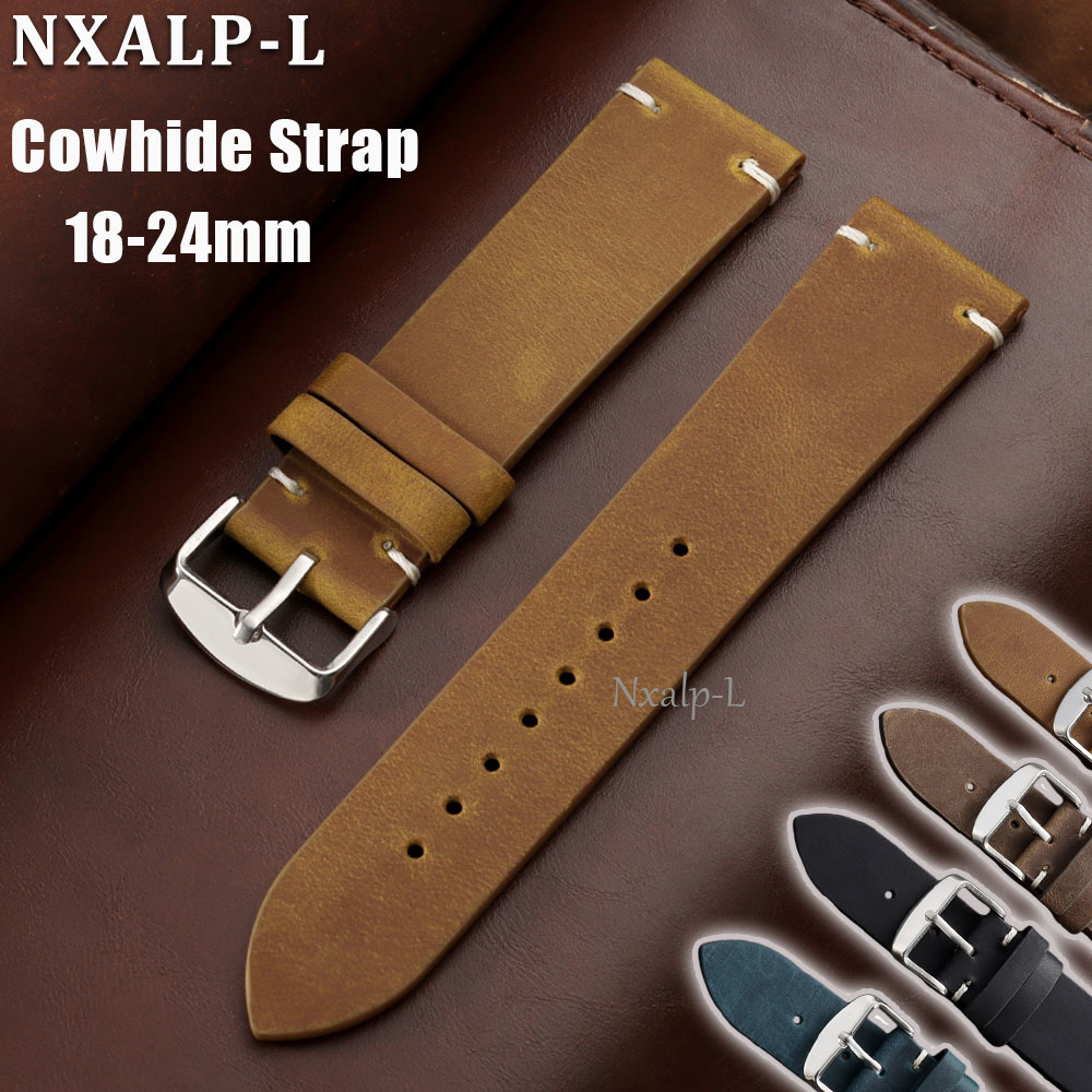Omega Watches Smartwatch - Retro Oil Wax Leather Watch Band