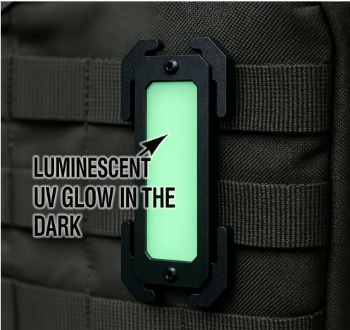 Tritium Gas Tube - Tactical Glow-in-the-Dark Velcro Tag, Molle Mounting