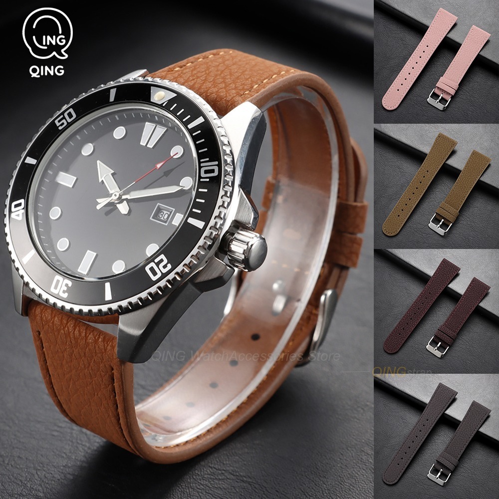 Omega Watches Smartwatch - 22mm Universal Men Women Cowhide Leather