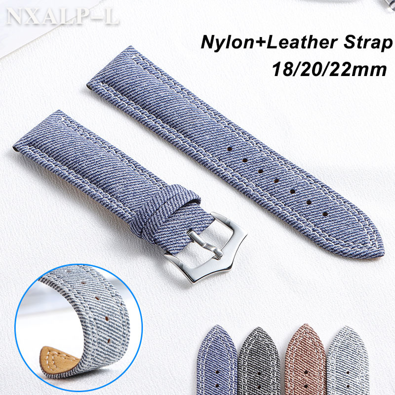 Denim Canvas Nylon Watch Strap - Omega Watches Smartwatch recension och pris