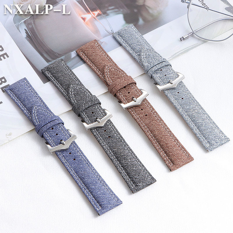Denim Canvas Nylon Watch Strap - Omega Watches Smartwatch recension och pris