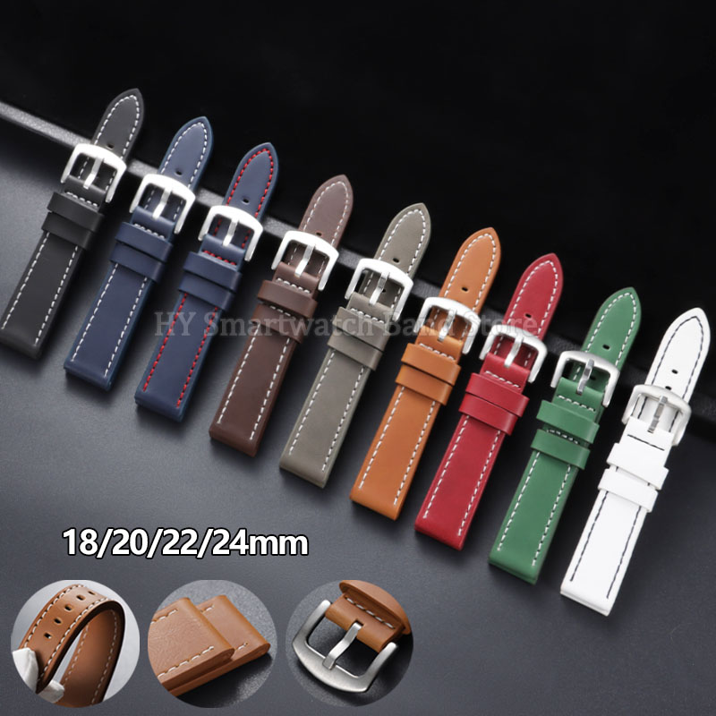 Vintage Leather Watch Band 18m - Smartwatch Army Watches For Men recension och pris