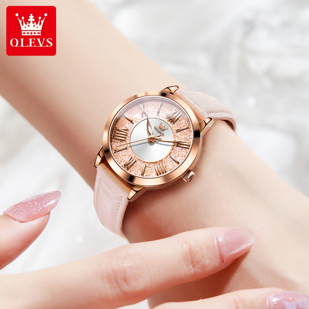 OLEVS Original Pink Leather Wa - Vintage Digital Watch recension och pris