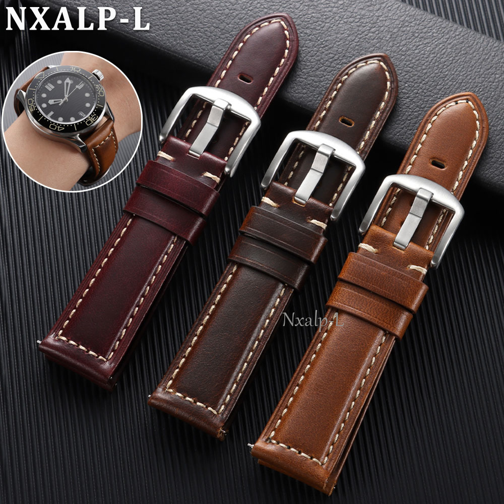 Oil Wax Cowhide Strap 18 20mm  - Omega Watches Smartwatch recension och pris