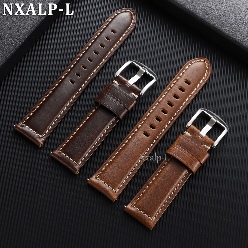 Oil Wax Cowhide Strap 18 20mm  - Omega Watches Smartwatch recension och pris