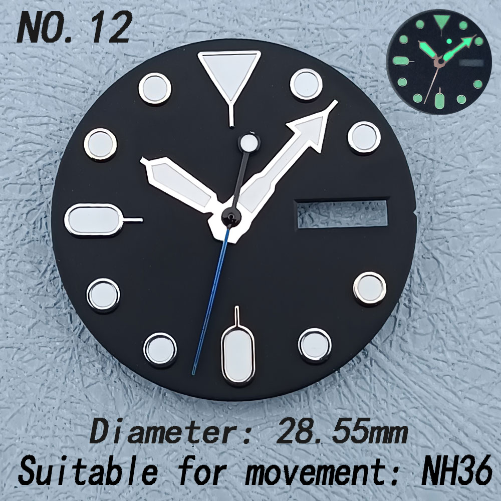 28.5MM NH36 movement dial C3 g - Luminous Dial Face recension och pris