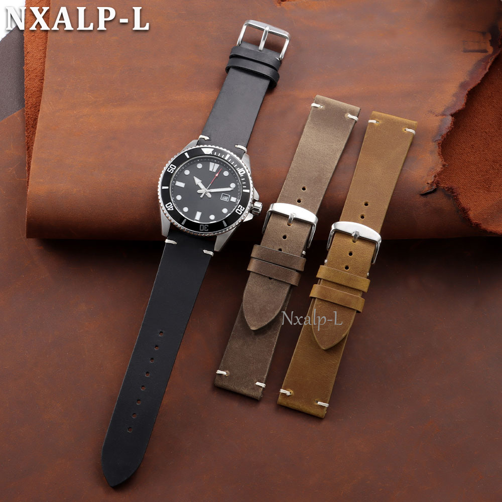 Retro Oil Wax Leather Watch Ba - Omega Watches Smartwatch recension och pris