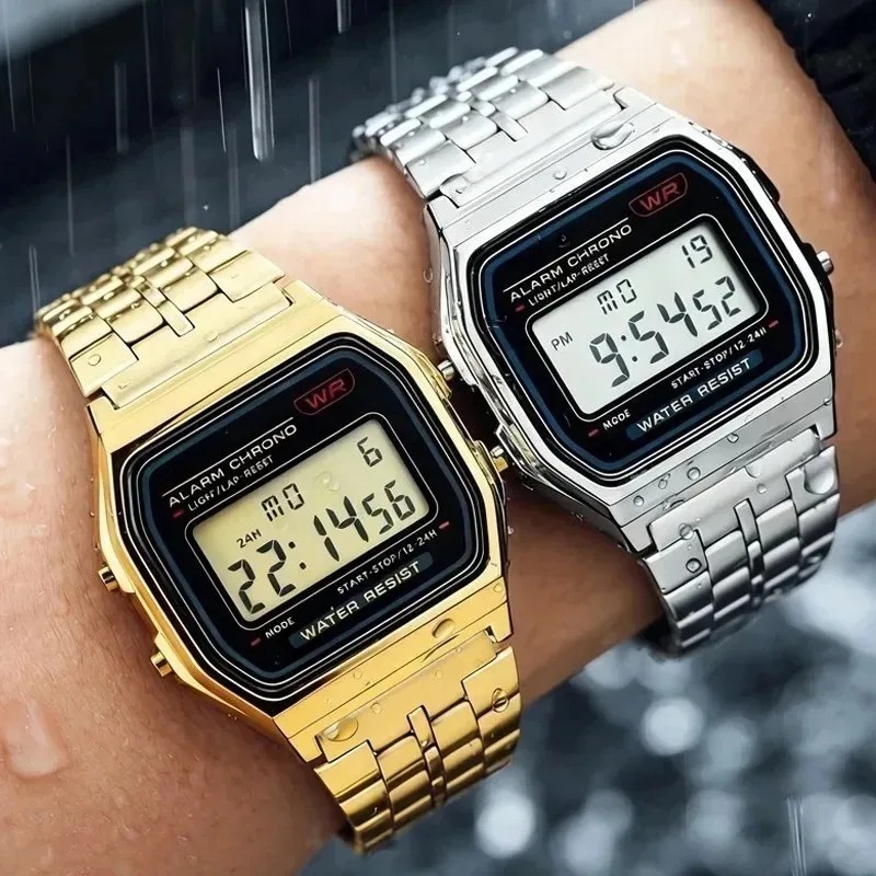 Luxury F91W Steel Band Watches - Vintage Digital Watch recension och pris