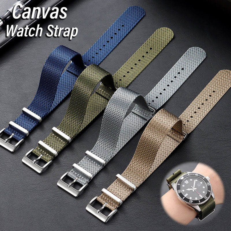 Canvas Nylon Watch Band 18mm 2 - Omega Watches Smartwatch recension och pris