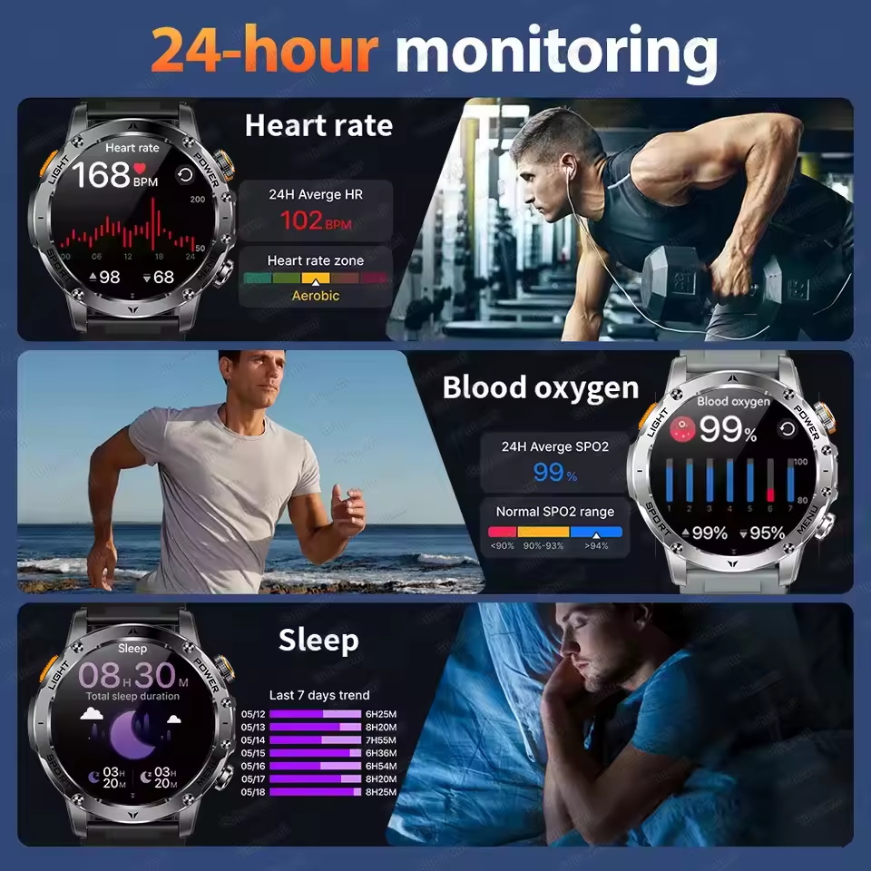 2025New Outdoor Military 1000m - Smartwatch Professional Watches For Men recension och pris